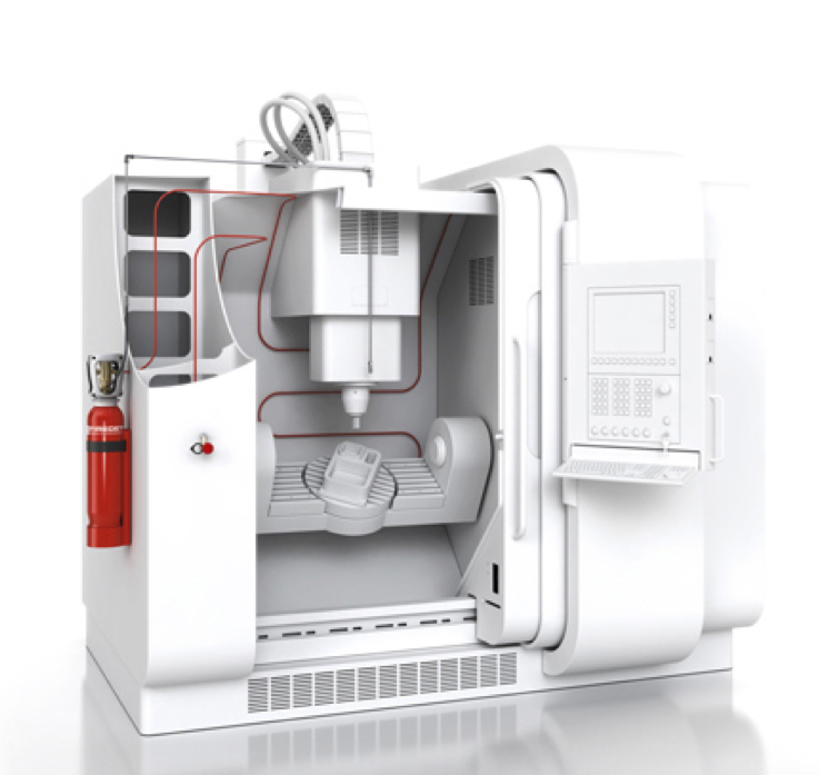 Fire suppresion system on a cnc machine